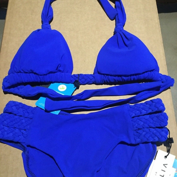 NWT $195 VITAMIN A 6 TOP & 4 BOTTOM  AZURE BRAIDED - Picture 2 of 8